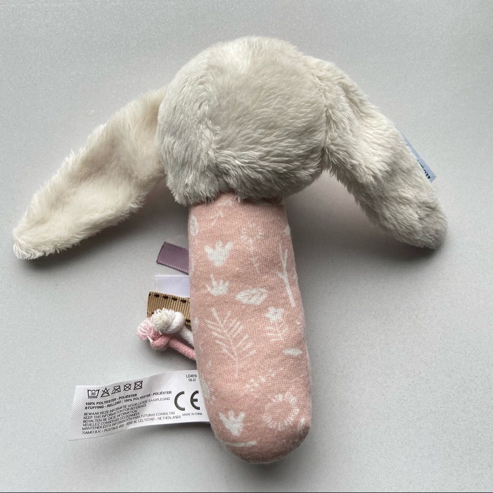 Little Dutch Pink Rabbit Rattle Toy - Picture 5 of 8